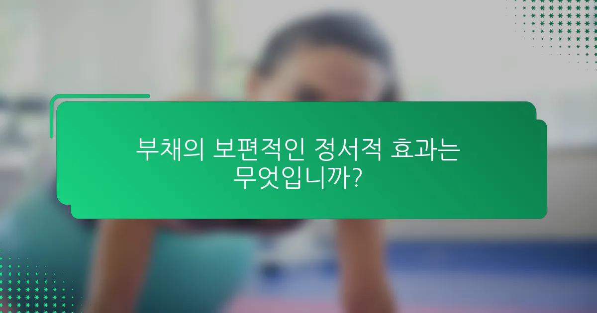 부채의 보편적인 정서적 효과는 무엇입니까?