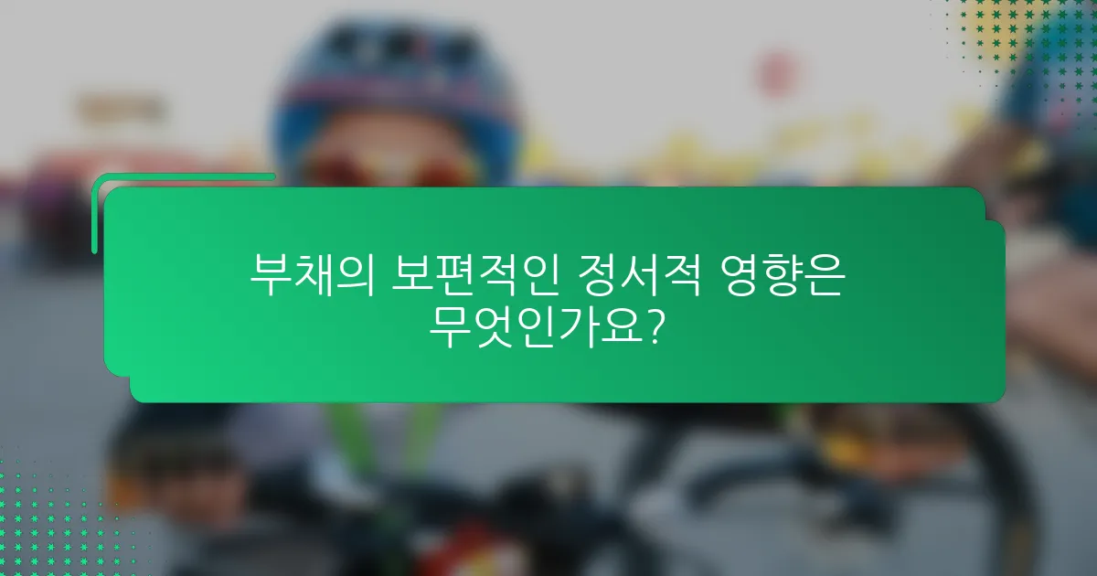 부채의 보편적인 정서적 영향은 무엇인가요?