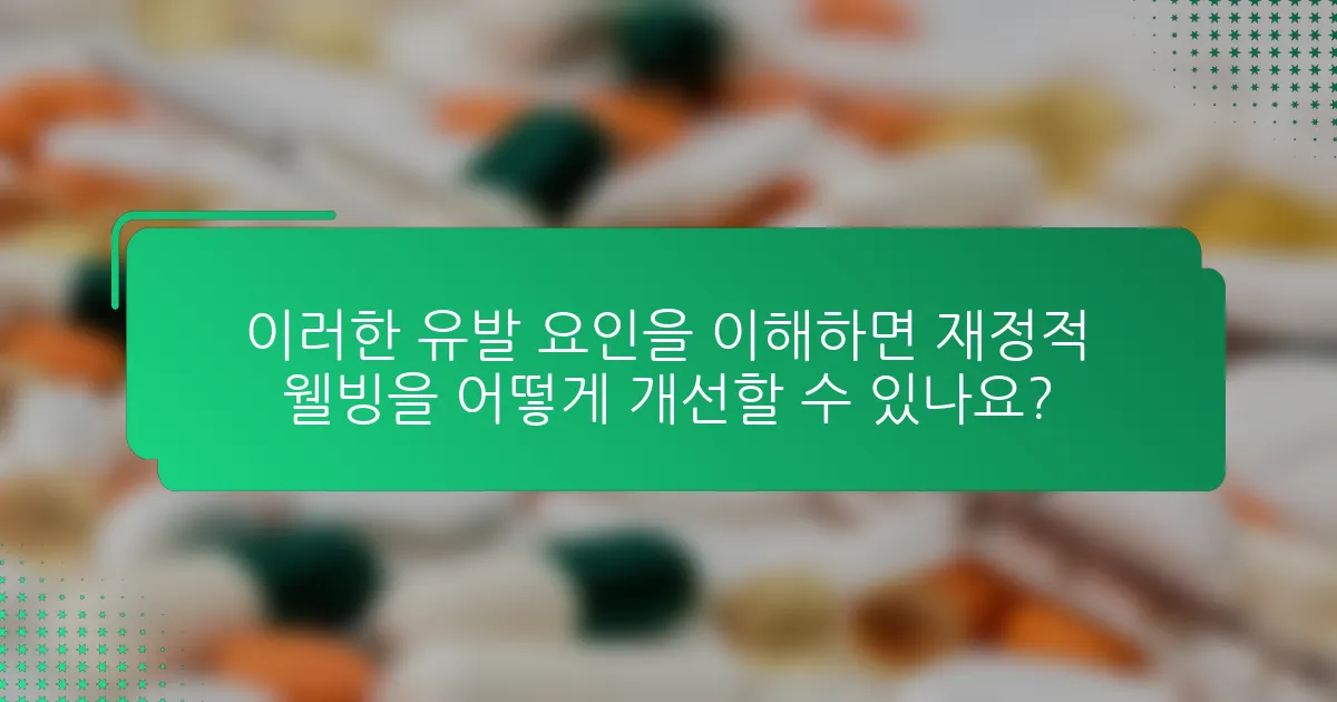 이러한 유발 요인을 이해하면 재정적 웰빙을 어떻게 개선할 수 있나요?